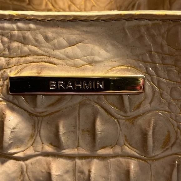 Brahmin Amelia Chiffon roseleaf croc embossed leather bucket bag